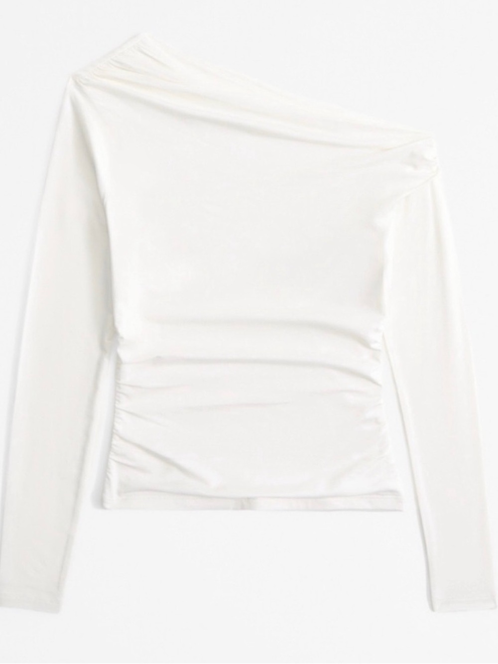 NWT A&F Long-Sleeve Off-The-Shoulder Draped Top Cream